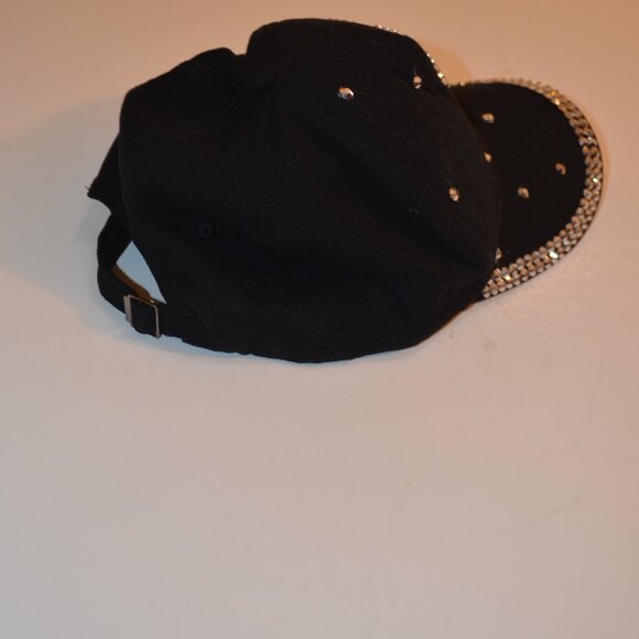 Cap Baseball Black Silverton Rhinestones Decoration Dog's Paw Polyester One Size - Picture 3 of 6